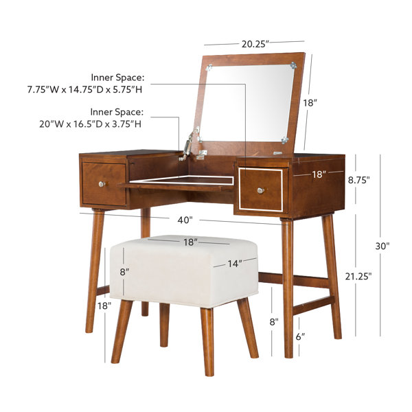 Mid century modern 2024 bedroom vanity